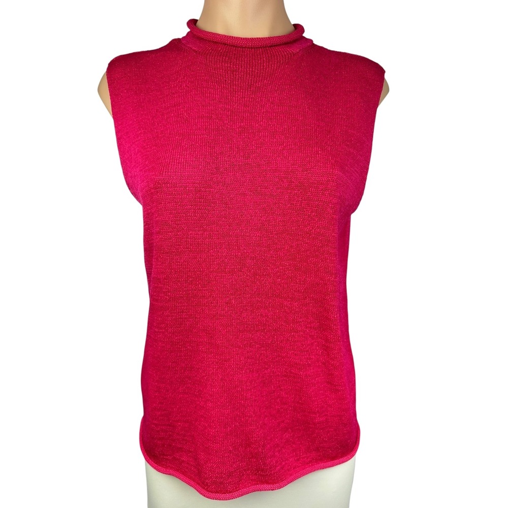 Josephine Chaus Sleeveless Knit Top Rose Red Sz XL Polyester/Rayon